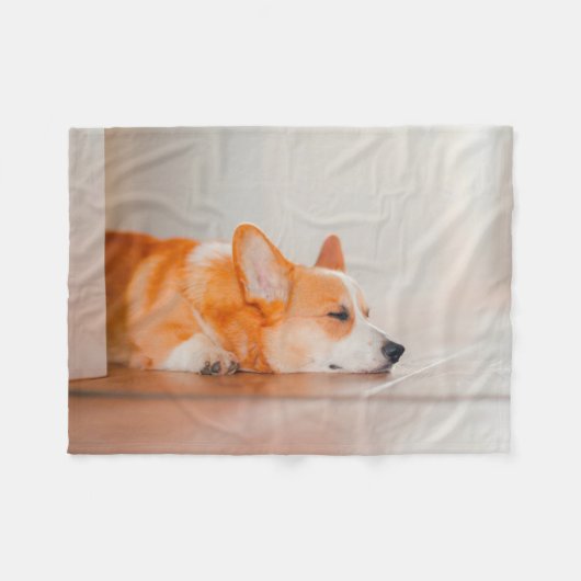 Kutest Baby Animals | Corgi Slaping Fleece Deken (Voorkant (Horizontaal))