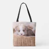 Kutest Baby Animals | Corgi Tiny Puppy Tote Bag (Achterkant)