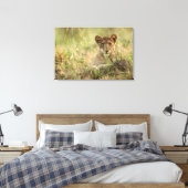 Kutest Baby Animals | Cute Baby Lion Cub Canvas Afdruk (Insitu (Slaapkamer))