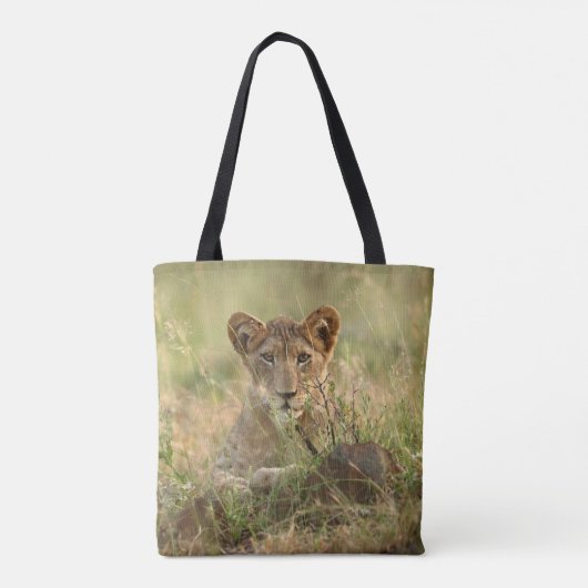 Kutest Baby Animals | Cute Baby Lion Cub Tote Bag (Achterkant)
