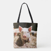 Kutest Baby Animals | Cute Baby Piglet Tote Bag (Achterkant)