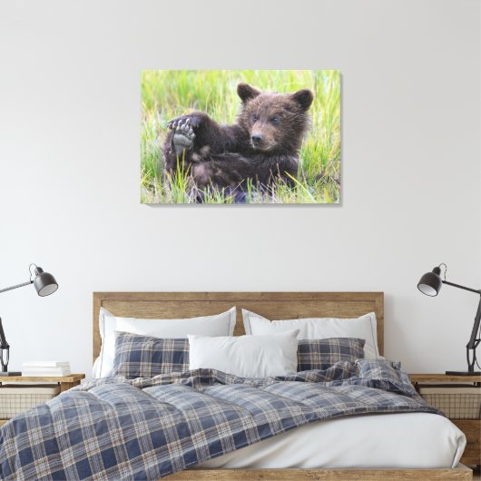 Kutest Baby Animals | Cute Brown Beer Cub-spellen Canvas Afdruk (Insitu (Slaapkamer))