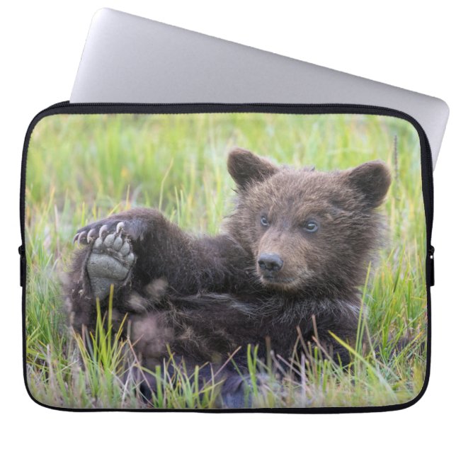Kutest Baby Animals | Cute Brown Beer Cub-spellen Laptop Sleeve (Voorkant)