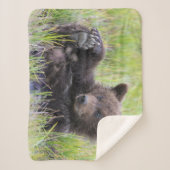 Kutest Baby Animals | Cute Brown Beer Cub-spellen Sherpa Deken (Voorkant)
