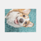Kutest Baby Animals | Cute Corgi Puppy Smile Fleece Deken (Voorkant (Horizontaal))