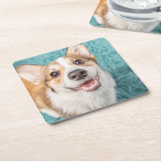 Kutest Baby Animals | Cute Corgi Puppy Smile Kartonnen Onderzetters (Schuin)