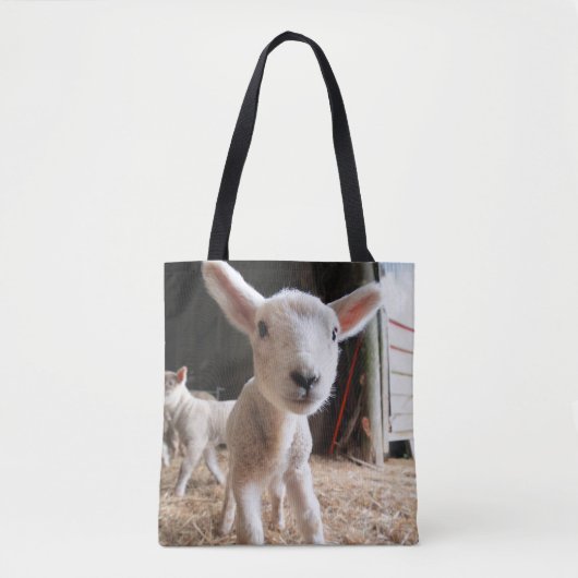Kutest Baby Animals | Cute Lamb in een Boerderij Tote Bag (Voorkant)