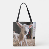 Kutest Baby Animals | Cute Lamb in een Boerderij Tote Bag (Achterkant)