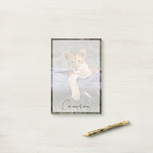 Kutest Baby Animals | Cute Lion Cub Post-it® Notes (Op bureau)