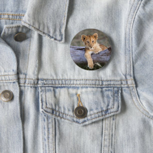 Kutest Baby Animals   Cute Lion Cub Ronde Button 5,7 Cm