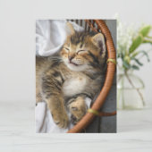 Kutest Baby Animals | Cute Tabby Cat Slaping Bedankkaart (Staand voorkant)