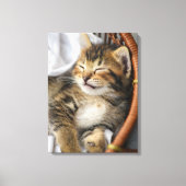 Kutest Baby Animals | Cute Tabby Cat Slaping Canvas Afdruk (Voorkant)