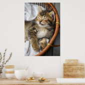 Kutest Baby Animals | Cute Tabby Cat Slaping Poster (Keuken)