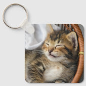 Kutest Baby Animals | Cute Tabby Cat Slaping Sleutelhanger (Voorkant)