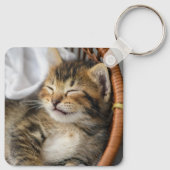 Kutest Baby Animals | Cute Tabby Cat Slaping Sleutelhanger (Achterkant)