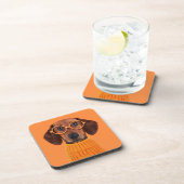 Kutest Baby Animals | Dachshund Oranje Sweater Bier Onderzetter (Rechterzijde)