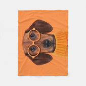 Kutest Baby Animals | Dachshund Oranje Sweater Fleece Deken (Voorkant)