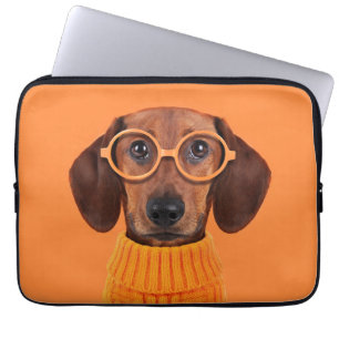 Kutest Baby Animals   Dachshund Oranje Sweater Laptop Sleeve