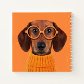 Kutest Baby Animals | Dachshund Oranje Sweater Notitieboek (Achterkant)