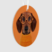Kutest Baby Animals | Dachshund Oranje Sweater Ornament (voorkant)