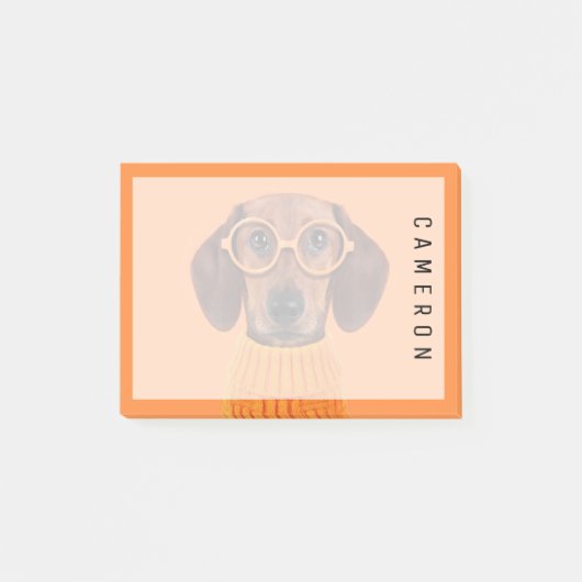 Kutest Baby Animals | Dachshund Oranje Sweater Post-it® Notes (Voorkant)