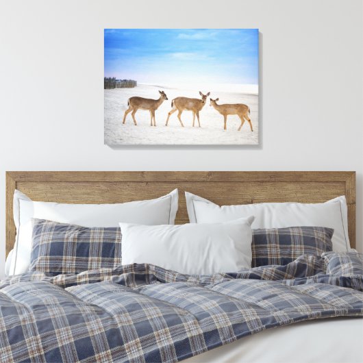 Kutest Baby Animals | Deer bij de strand Canvas Afdruk (Insitu (Slaapkamer))