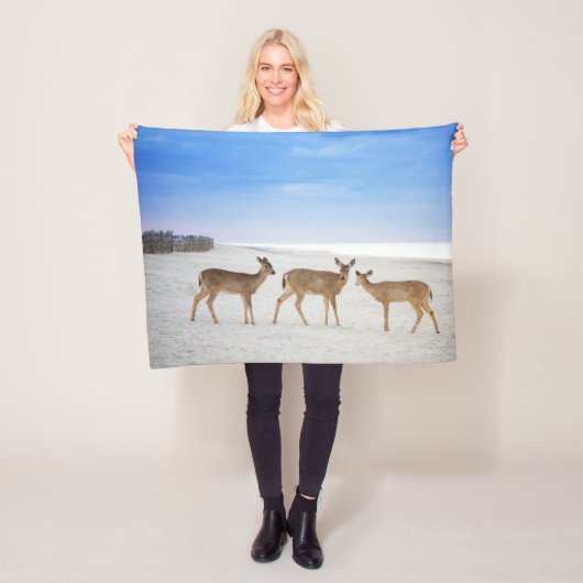 Kutest Baby Animals | Deer bij de strand Fleece Deken (In situ)