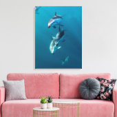 Kutest Baby Animals | Dolfijnenfamilie Canvas Afdruk (Insitu (Woonkamer))