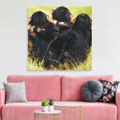Kutest Baby Animals | Drie Chimpansees Hugging Canvas Afdruk (Insitu (Woonkamer))