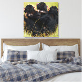 Kutest Baby Animals | Drie Chimpansees Hugging Canvas Afdruk (Insitu (Slaapkamer))