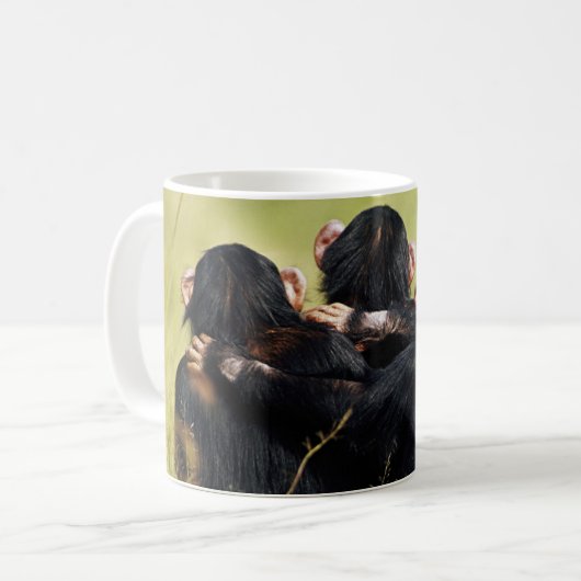 Kutest Baby Animals | Drie Chimpansees Hugging Koffiemok (Voorkant links)