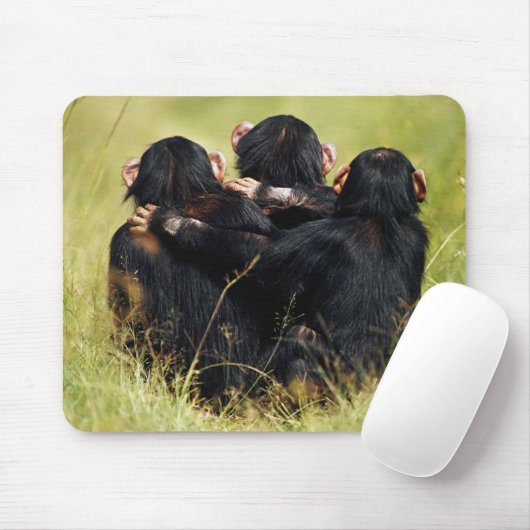 Kutest Baby Animals | Drie Chimpansees Hugging Muismat (Met muis)
