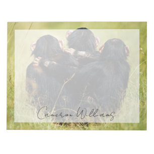 Kutest Baby Animals   Drie Chimpansees Hugging Notitieblok