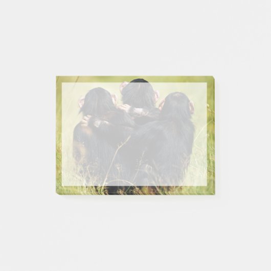 Kutest Baby Animals | Drie Chimpansees Hugging Post-it® Notes (Voorkant)