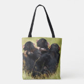 Kutest Baby Animals | Drie Chimpansees Hugging Tote Bag (Achterkant)