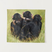 Kutest Baby Animals | Drie Chimpansees Hugging Wandkleed (Voorkant (horizontaal))