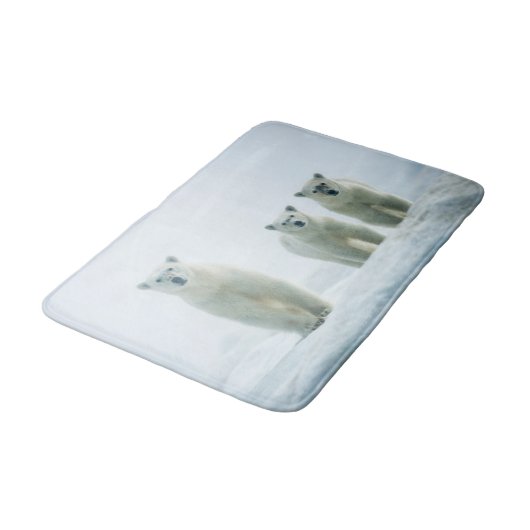 Kutest Baby Animals | Drie jonge Polar-Beren Badmat (Gekanteld)