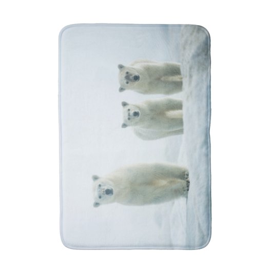 Kutest Baby Animals | Drie jonge Polar-Beren Badmat (Voorkant Verticaal)