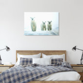 Kutest Baby Animals | Drie jonge Polar-Beren Canvas Afdruk (Insitu (Slaapkamer))