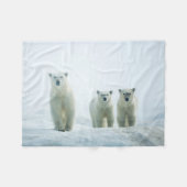 Kutest Baby Animals | Drie jonge Polar-Beren Fleece Deken (Voorkant (Horizontaal))