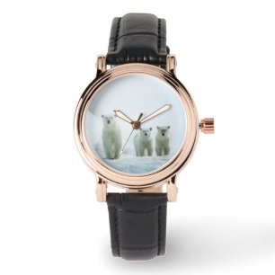 Kutest Baby Animals   Drie jonge Polar-Beren Horloge