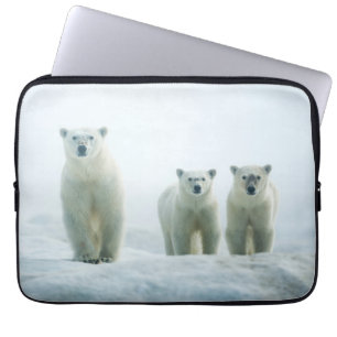 Kutest Baby Animals   Drie jonge Polar-Beren Laptop Sleeve