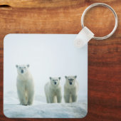 Kutest Baby Animals | Drie jonge Polar-Beren Sleutelhanger (Achterkant)