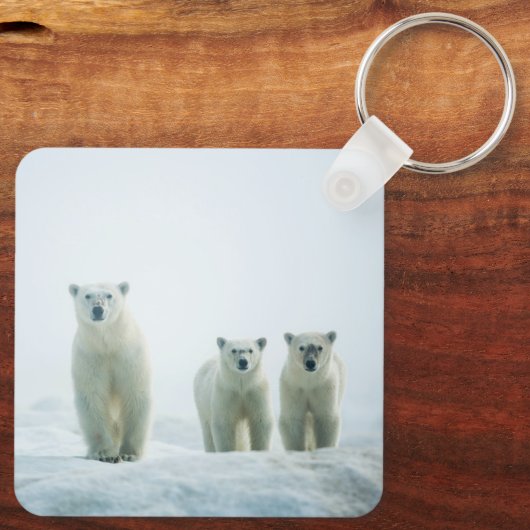 Kutest Baby Animals | Drie jonge Polar-Beren Sleutelhanger (Achterkant)