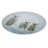 Kutest Baby Animals | Drie jonge Polar-Beren Snijplank (Hoek)