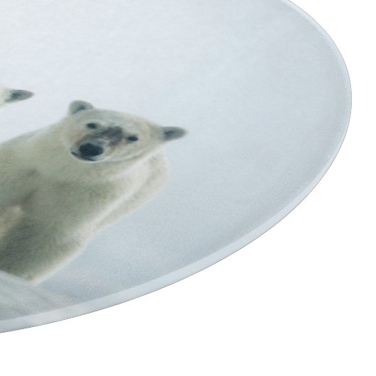 Kutest Baby Animals | Drie jonge Polar-Beren Snijplank (Hoek)