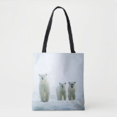 Kutest Baby Animals | Drie jonge Polar-Beren Tote Bag (Voorkant)