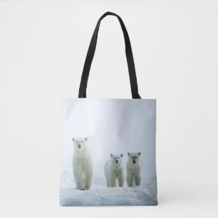 Kutest Baby Animals   Drie jonge Polar-Beren Tote Bag