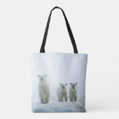 Kutest Baby Animals | Drie jonge Polar-Beren Tote Bag (Achterkant)