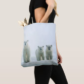 Kutest Baby Animals | Drie jonge Polar-Beren Tote Bag (Dichtbij)